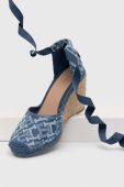 Еспадрилі Tommy Hilfiger CLOSED TOE WEDGE MONOGRAM жіночі на танкетці FW0FW07011 колір блакитний
