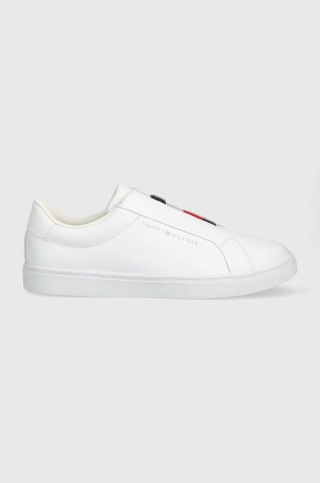 Шкіряні кеди Tommy Hilfiger ELASTIC SLIP ON SNEAKER жіночі колір білий FW0FW07032