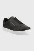 Шкіряні кеди Tommy Hilfiger ELASTIC SLIP ON SNEAKER жіночі колір чорний FW0FW07032
