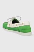 Замшеві мокасини Tommy Hilfiger TH BOAT SHOE жіночі колір зелений на плоскому ходу FW0FW07066