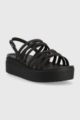 Сандалі Crocs Brooklyn Strappy Low Wedge жіночі колір чорний на платформі 206751