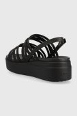 Сандалі Crocs Brooklyn Strappy Low Wedge жіночі колір чорний на платформі 206751