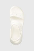 Шльопанці Crocs Classic Mega Crush Sandal жіночі колір білий на платформі 207989 207989.100-100