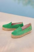 Замшеві еспадрилі Manebi Double Sole Espadrilles колір зелений на платформі R 3.5 D0