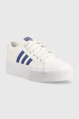 Кеди adidas Originals Nizza Platform HQ1909 жіночі колір білий HQ1909-WHT/SELUBL