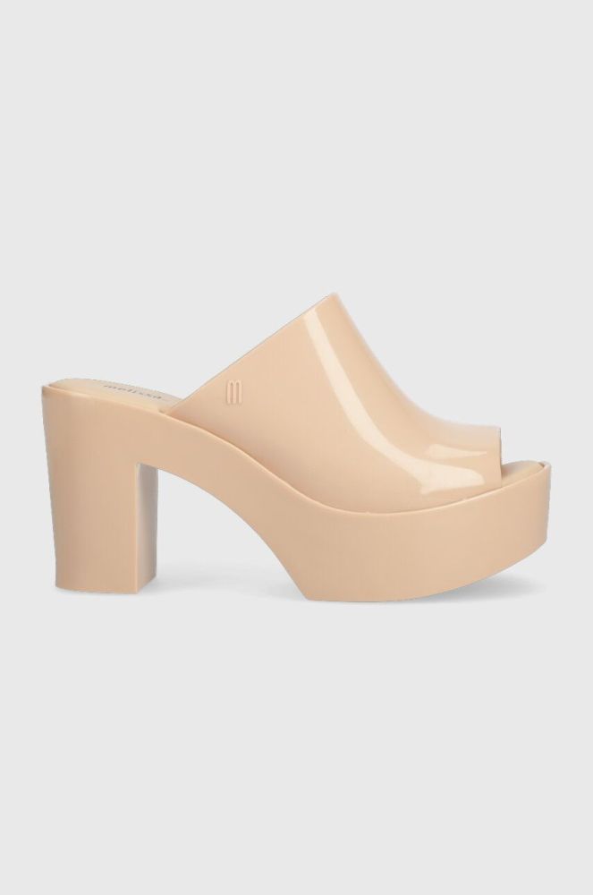 Шльопанці Melissa MELISSA MULE AD жіночі колір бежевий каблук блок M.32233.AL350