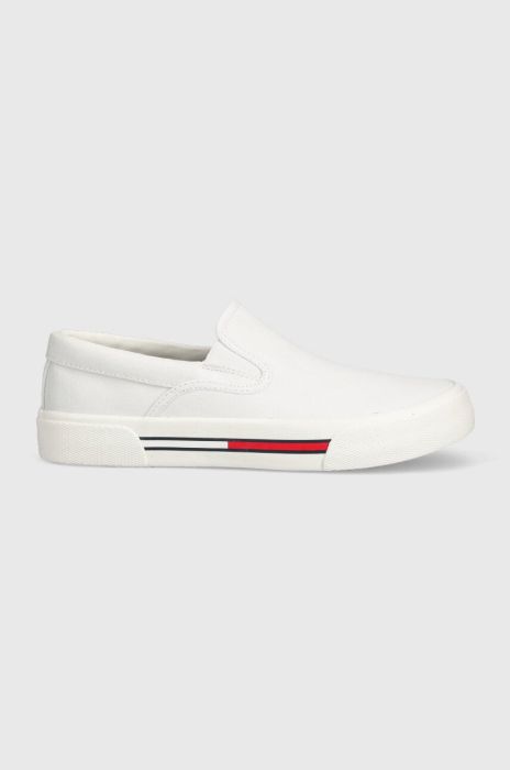 Кеди Tommy Jeans SLIP-ON SIGNATURE DETAILING жіночі колір білий EN0EN02088