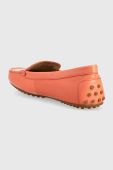 Шкіряні мокасини Lauren Ralph Lauren BARNSBURY жіночі колір помаранчевий на плоскому ходу 802852847004