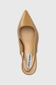 Шкіряні туфлі Steve Madden Lustrous колір коричневий відкрита п'ята SM11002088