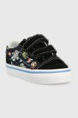 Дитячі кеди Vans TD Old Skool V GLOW BLKBU Колір чорний колір чорний