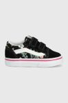 Дитячі кеди Vans TD Old Skool V FLRL BLACK колір чорний
