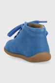 Дитячі замшеві туфлі Pom D'api колір блакитний (3008932)