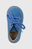 Дитячі замшеві туфлі Pom D'api колір блакитний (3008932)