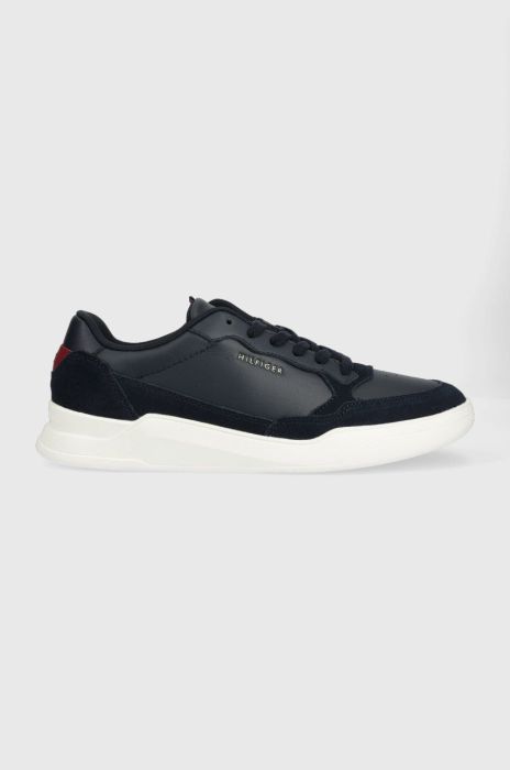 Шкіряні кросівки Tommy Hilfiger FM0FM04358 ELEVATED CUPSOLE LEATHER MIX колір синій