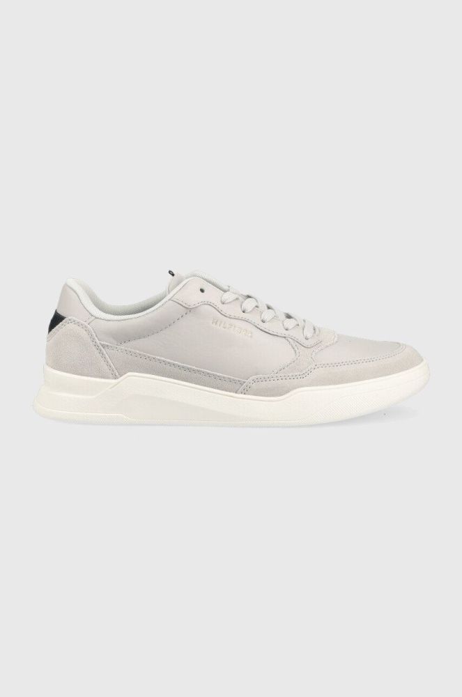 Шкіряні кросівки Tommy Hilfiger FM0FM04358 ELEVATED CUPSOLE LEATHER MIX колір сірий