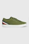 Кеди Tommy Hilfiger TH HI VULC CORE LOW STRIPES колір зелений FM0FM04735