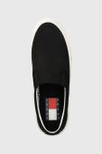 Кеди Tommy Jeans SLIP ON CANVAS COLOR чоловічі колір чорний EM0EM01156