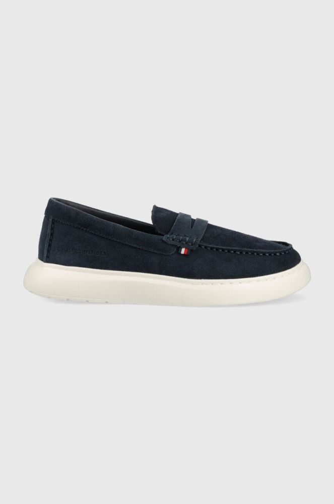 Замшеві мокасини Tommy Hilfiger TOMMY HILFIGER HYBRID LOAFER чоловічі колір синій FM0FM04440