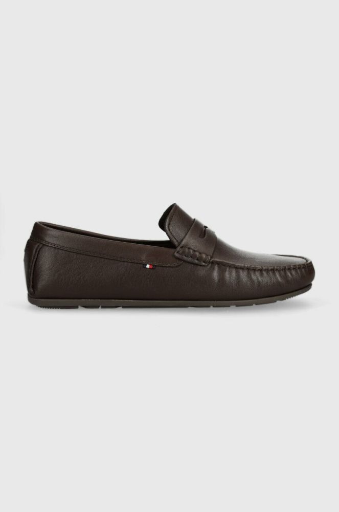 Шкіряні мокасини Tommy Hilfiger CASUAL HILFIGER LEATHER DRIVER чоловічі колір коричневий FM0FM04446