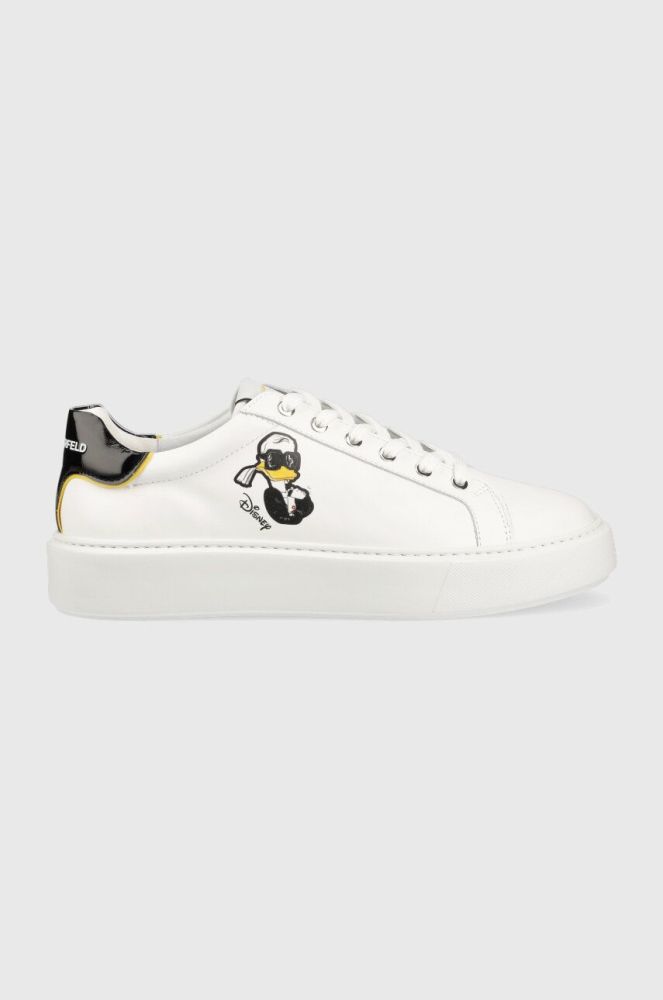 Шкіряні кросівки Karl Lagerfeld MAXI KUP X Disney колір білий KL95223D