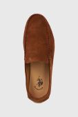 Замшеві мокасини U.S. Polo Assn. RIVER чоловічі колір коричневий