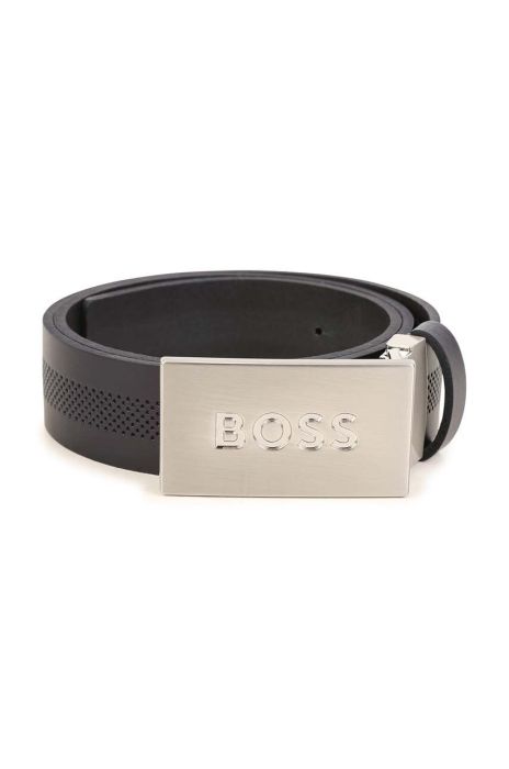 Дитячий шкіряний ремінь BOSS колір синій (3062194)