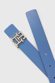Двосторонній шкіряний ремінь Tommy Hilfiger жіночий колір блакитний