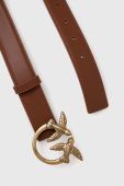 Шкіряний ремінь Pinko жіночий колір бежевий (3432912)