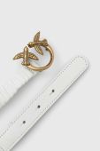 Шкіряний ремінь Pinko жіночий колір білий (3058246)