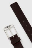 Замшевий ремінь HUGO колір коричневий