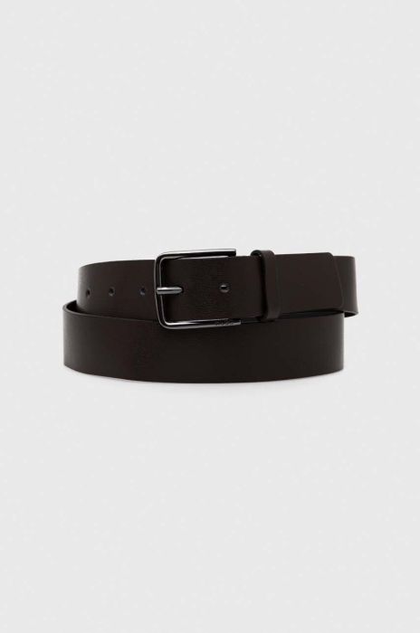 Шкіряний ремінь HUGO чоловічий колір коричневий (3185258)