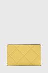 Шкіряний чохол на банківські карти Tory Burch колір жовтий