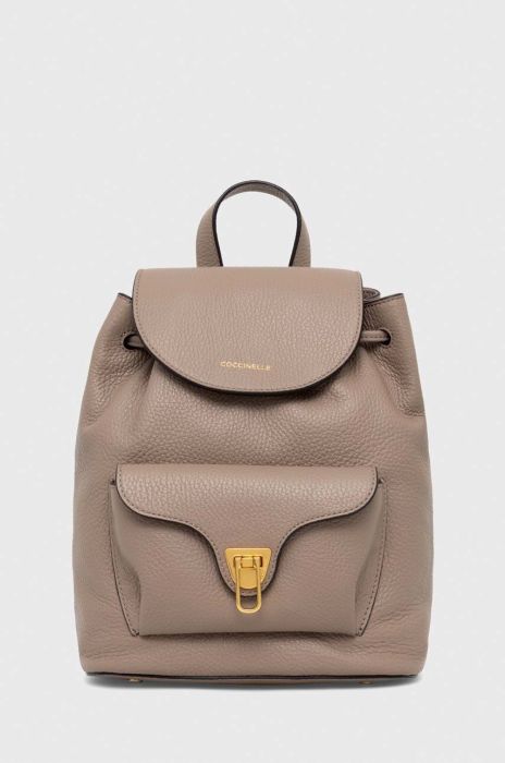 Шкіряний рюкзак Coccinelle жіночий колір чорний малий однотонний (3375605)