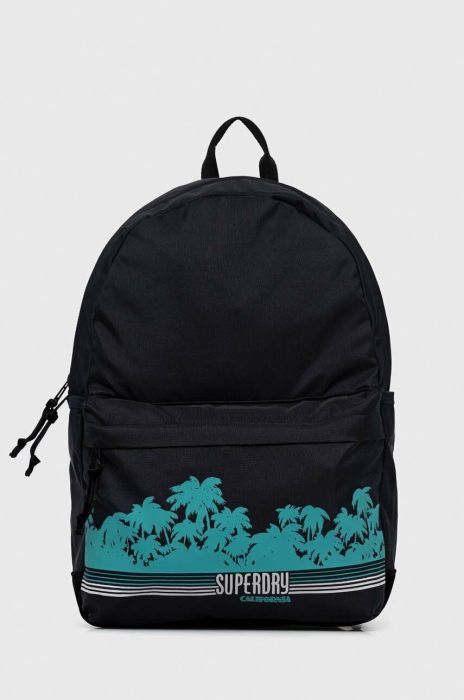 Рюкзак Superdry жіночий колір синій великий з принтом (3036123)