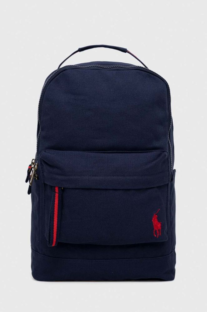 Дитячий рюкзак Polo Ralph Lauren колір синій великий однотонний