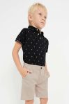 Дитяче поло Mayoral колір чорний візерунок