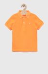 Дитяче бавовняне поло United Colors of Benetton колір помаранчевий однотонний (3185284)