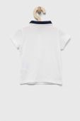 Дитяче поло United Colors of Benetton колір білий з аплікацією