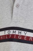 Дитяче бавовняне поло Tommy Hilfiger колір сірий з аплікацією