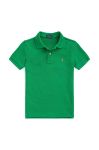 Дитяче поло Polo Ralph Lauren колір зелений однотонний