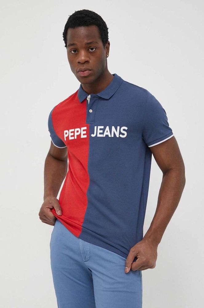 Бавовняне поло Pepe Jeans Jan з принтом колір барвистий