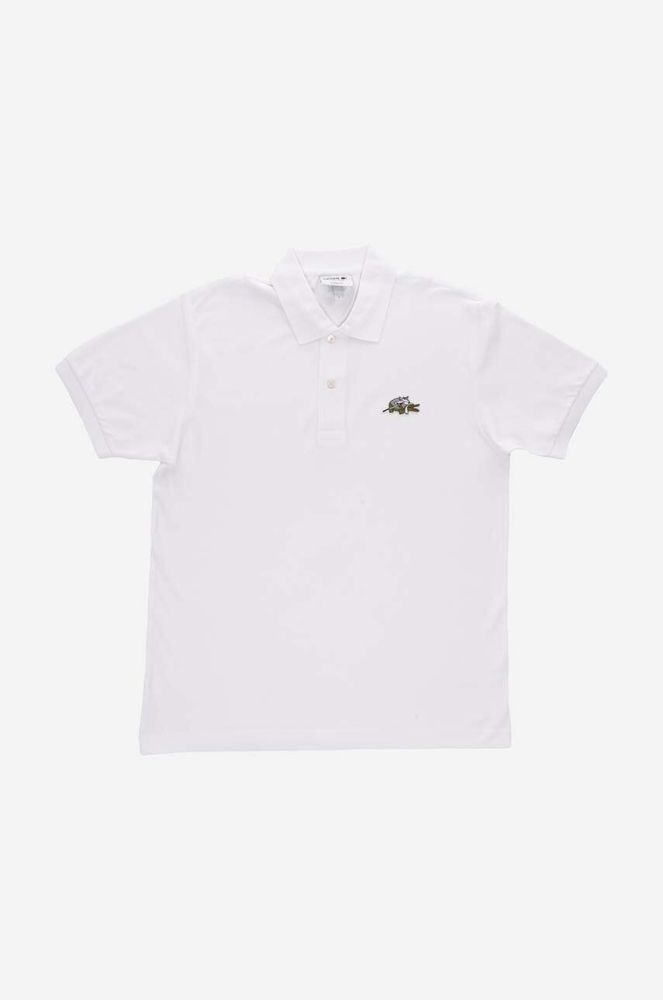 Бавовняне поло Lacoste x Netflix колір білий з аплікацією PH7057-VIR (3348119)