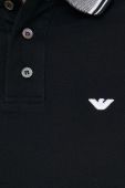 Бавовняне поло Emporio Armani колір чорний з аплікацією