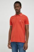 Бавовняне поло Wrangler колір помаранчевий з аплікацією