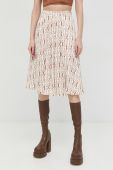 Спідниця Marciano Guess колір бежевий midi розкльошена