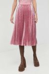 Спідниця Weekend Max Mara колір рожевий midi розкльошена