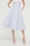 Спідниця Custommade midi розкльошена колір блакитний