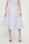 Спідниця Custommade midi розкльошена колір блакитний