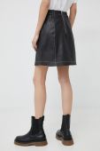 Шкіряна спідниця PS Paul Smith колір чорний mini розкльошена