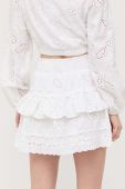 Бавовняна спідниця Guess колір білий mini розкльошена (3181561)